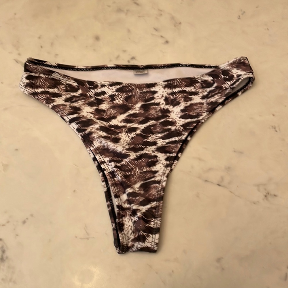 Animal Print Bikini Bottoms, Size Medium
